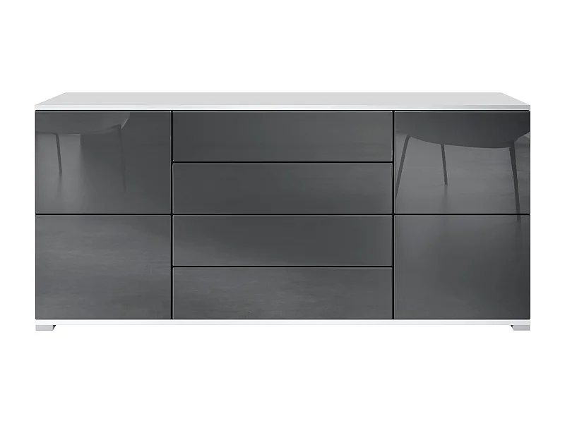 SIDEBOARD Rova Grau Hochglanz