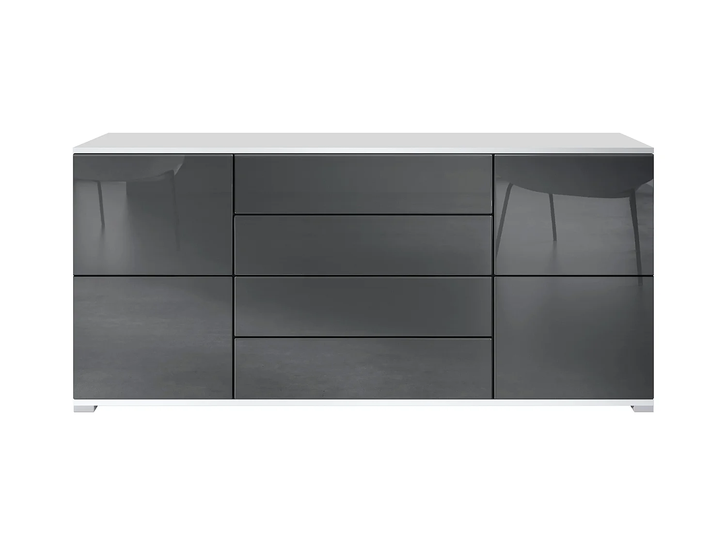 SIDEBOARD Rova Grau Hochglanz