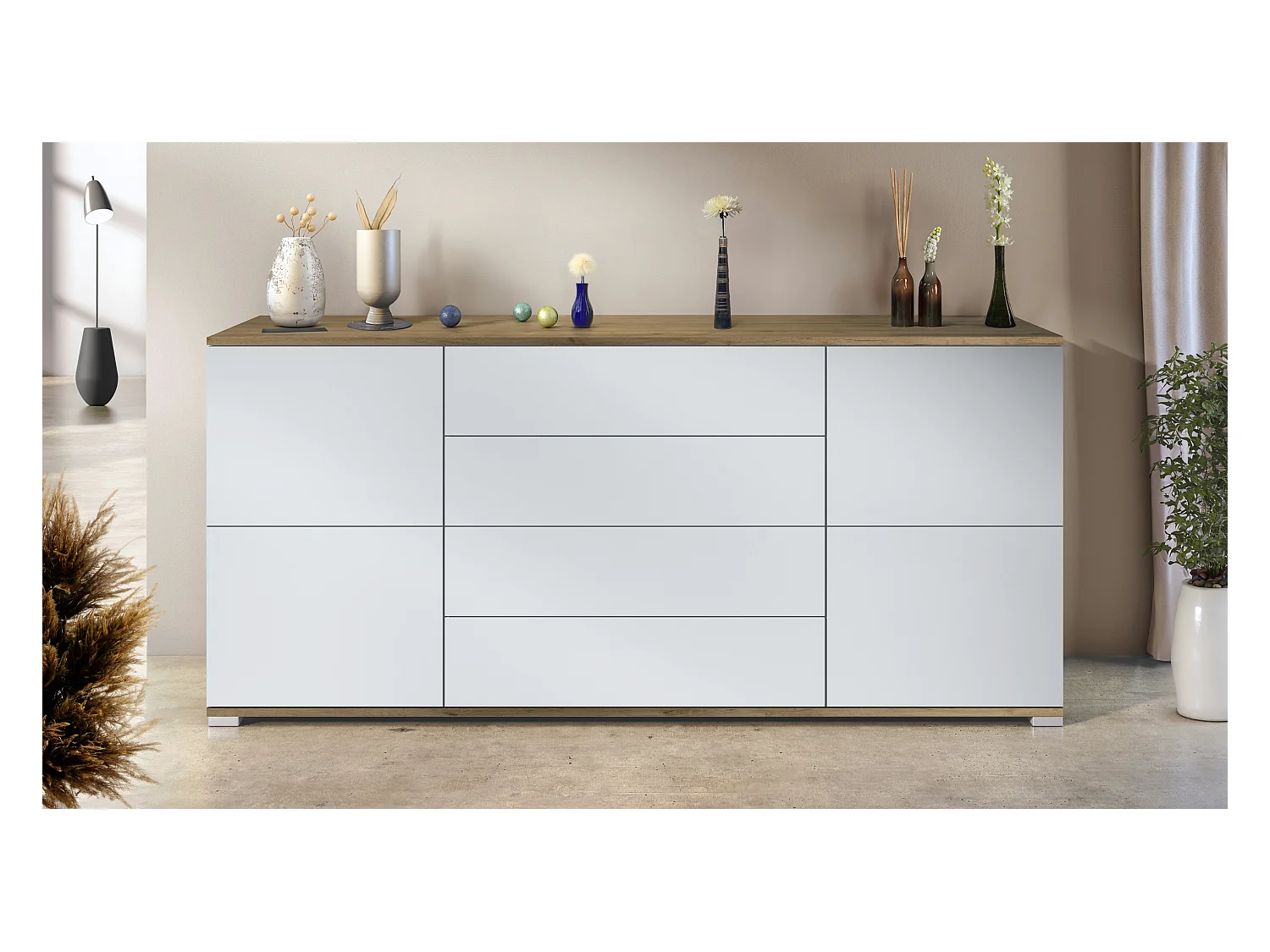 SIDEBOARD Rova Weiß matt
