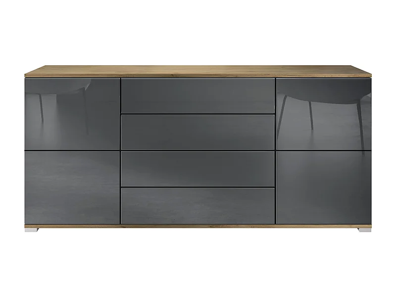 SIDEBOARD Rova Grau Hochglanz
