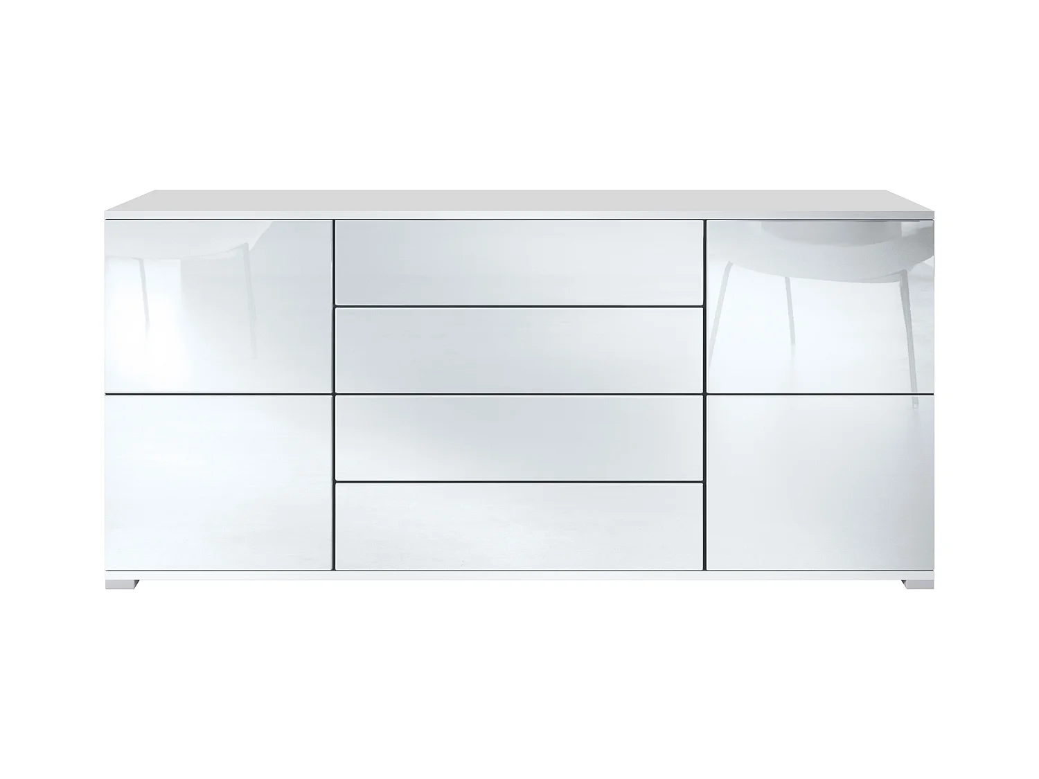 SIDEBOARD Rova Weiß Hochglanz