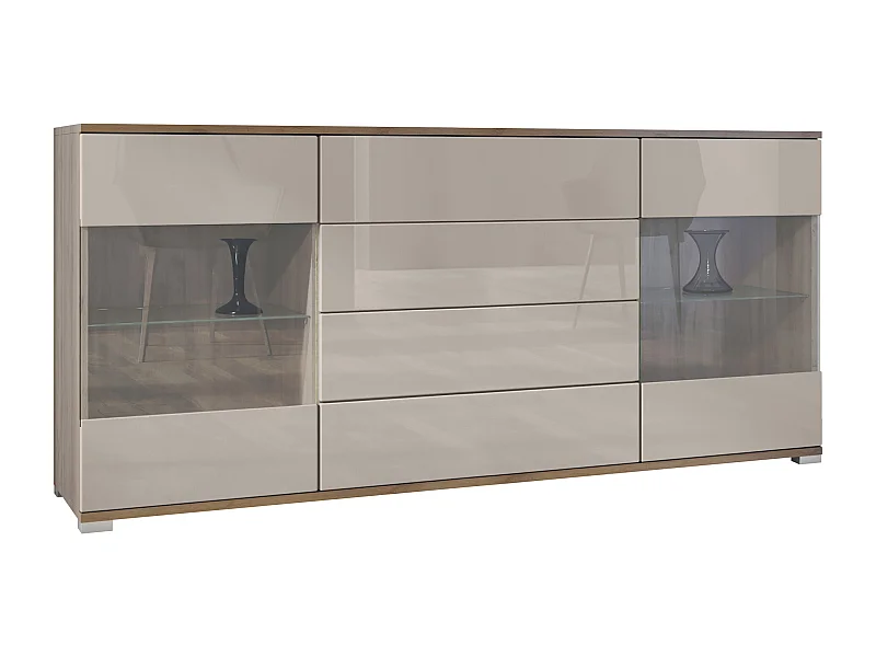 SIDEBOARD Bari Sandgrau Hochglanz
