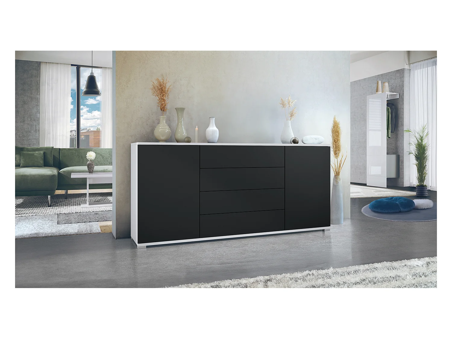 SIDEBOARD Santo Schwarz matt