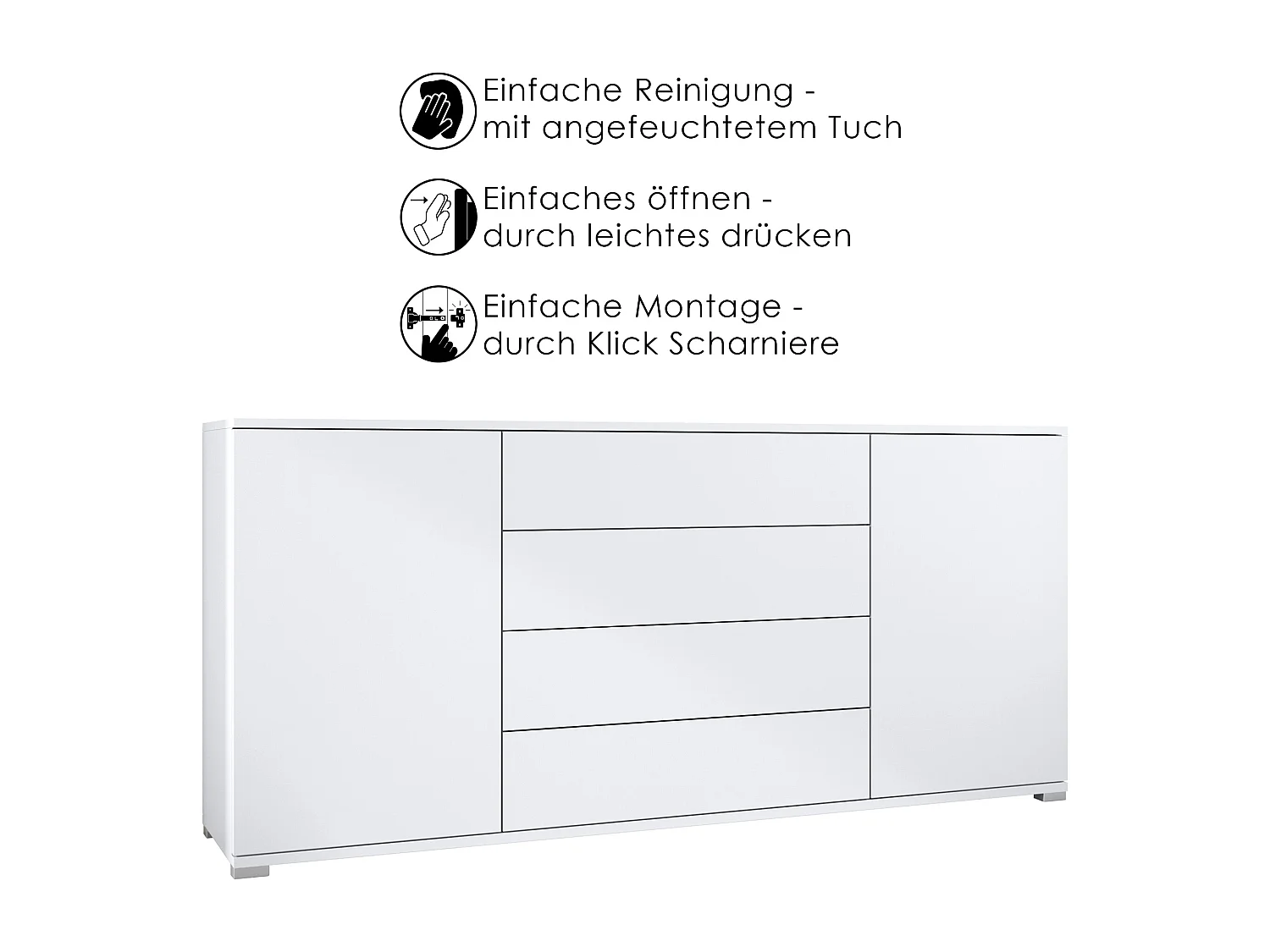 SIDEBOARD Santo Schwarz matt