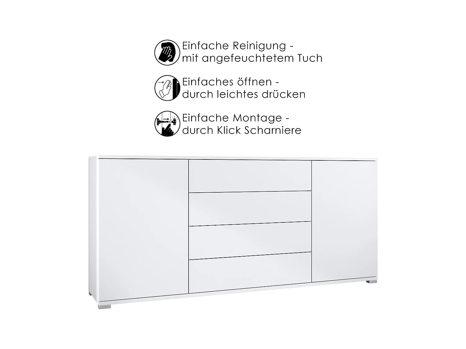 SIDEBOARD Santo Weiß matt