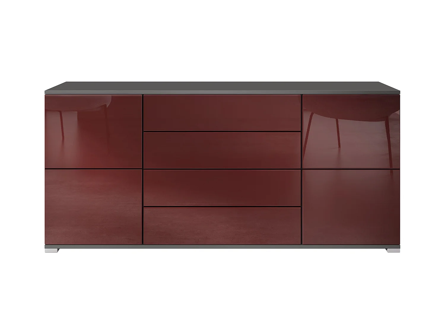 SIDEBOARD Rova Bordeaux Hochglanz