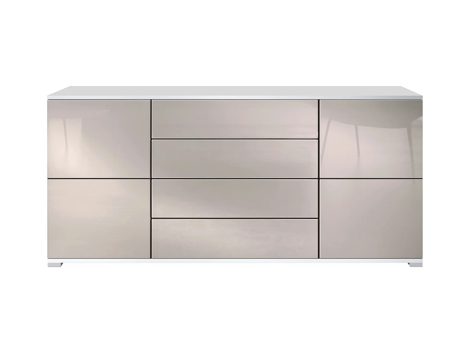 SIDEBOARD Rova Sandgrau Hochglanz
