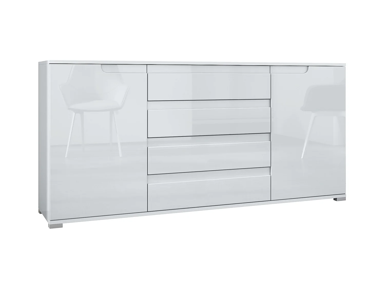 SIDEBOARD Sylt Weiß Hochglanz