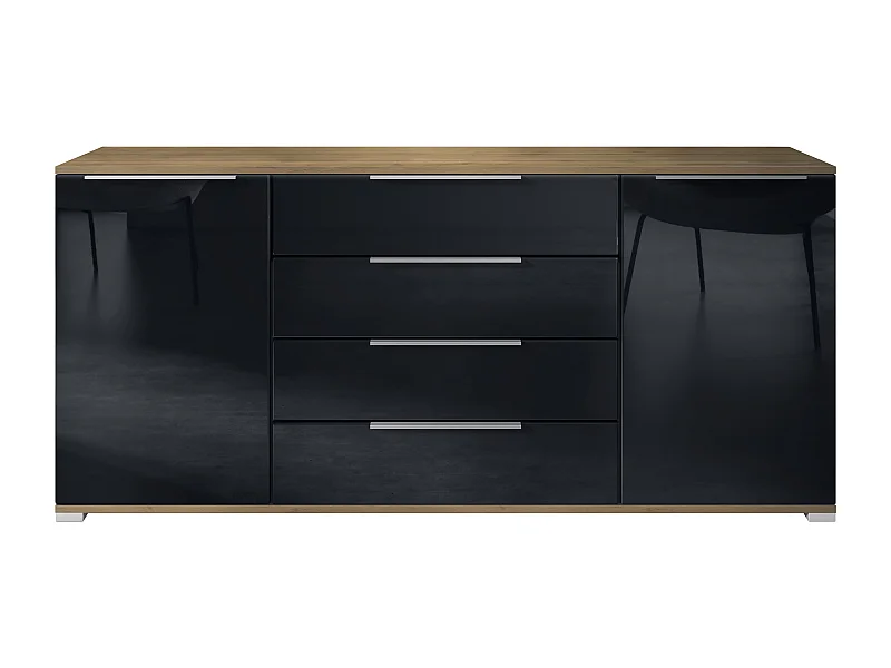 SIDEBOARD Linio Schwarz Hochglanz