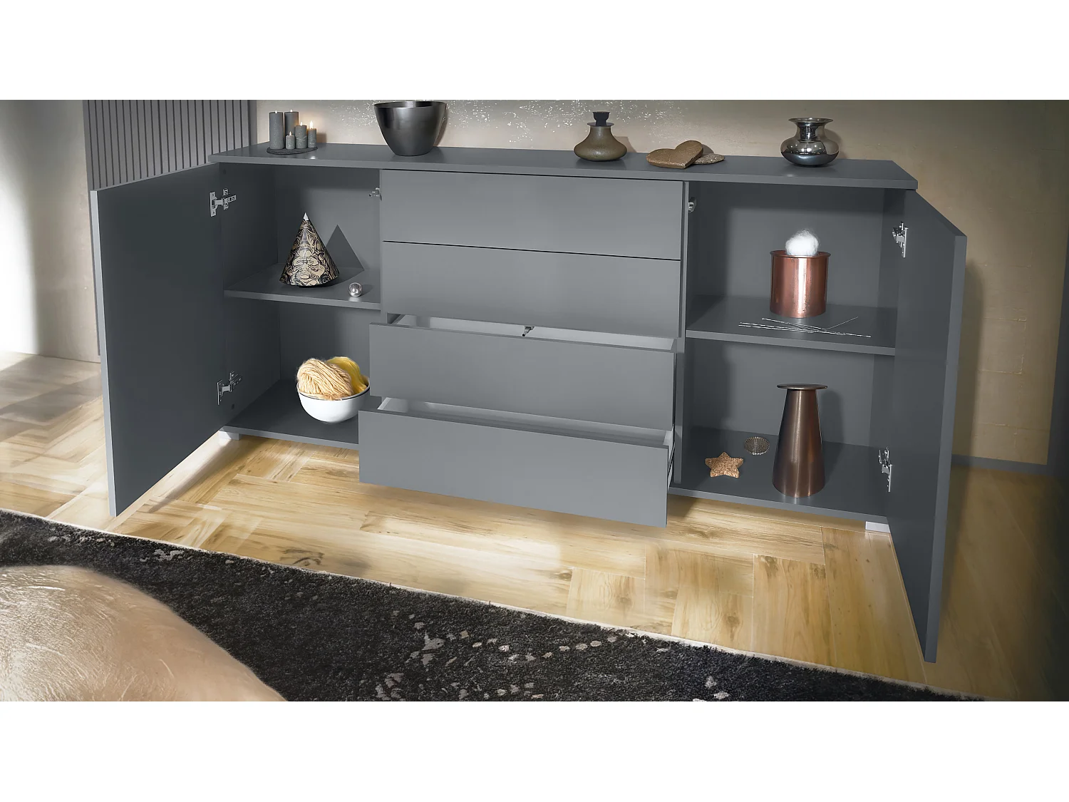 SIDEBOARD Santo Schwarz matt