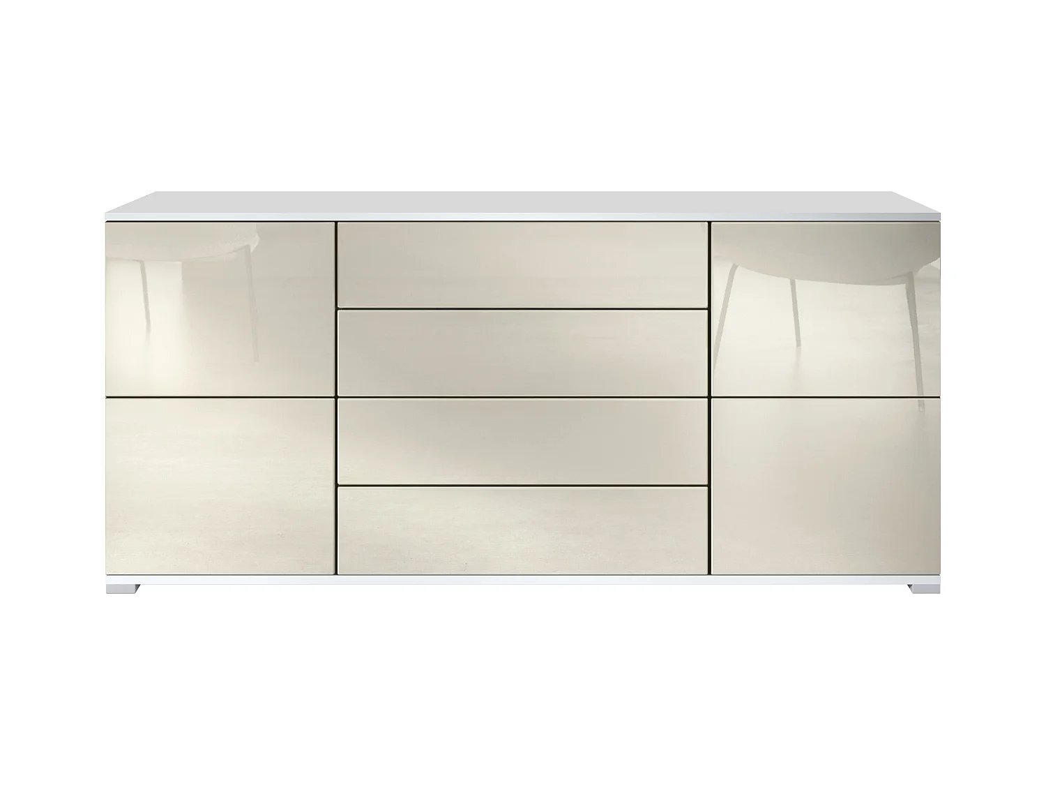 SIDEBOARD Rova Creme Hochglanz