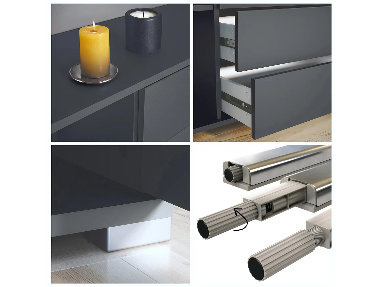 SIDEBOARD Santo Anthrazit matt