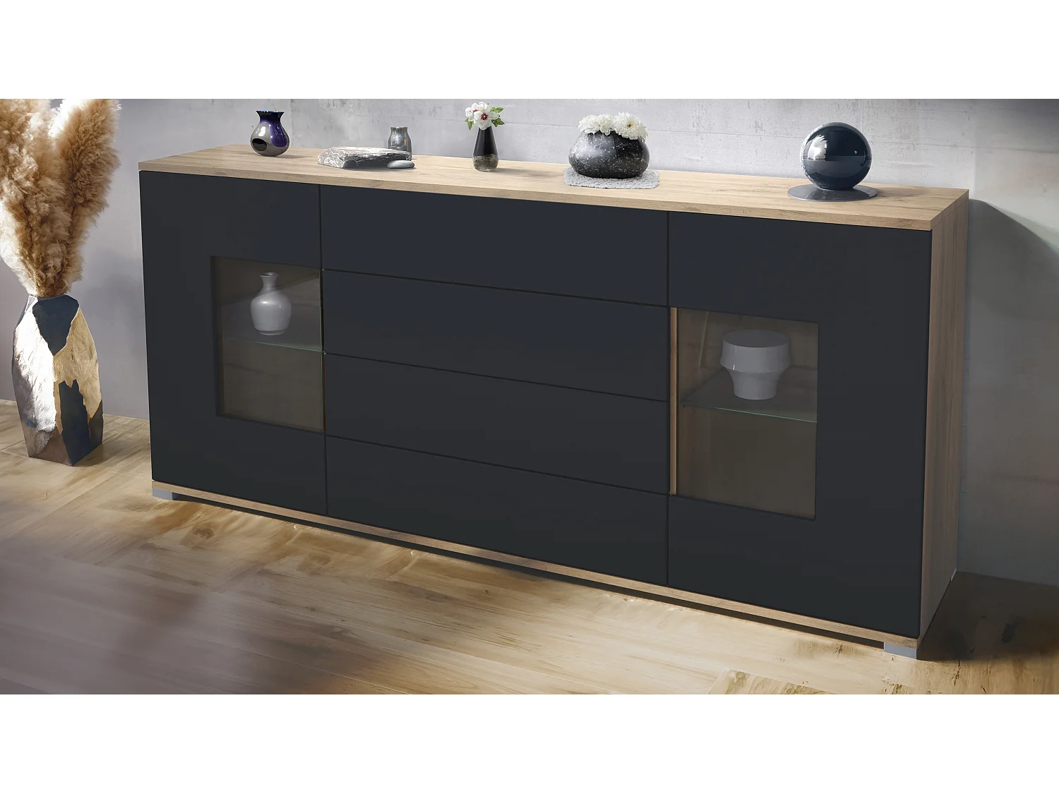 SIDEBOARD Grömitz Schwarz matt