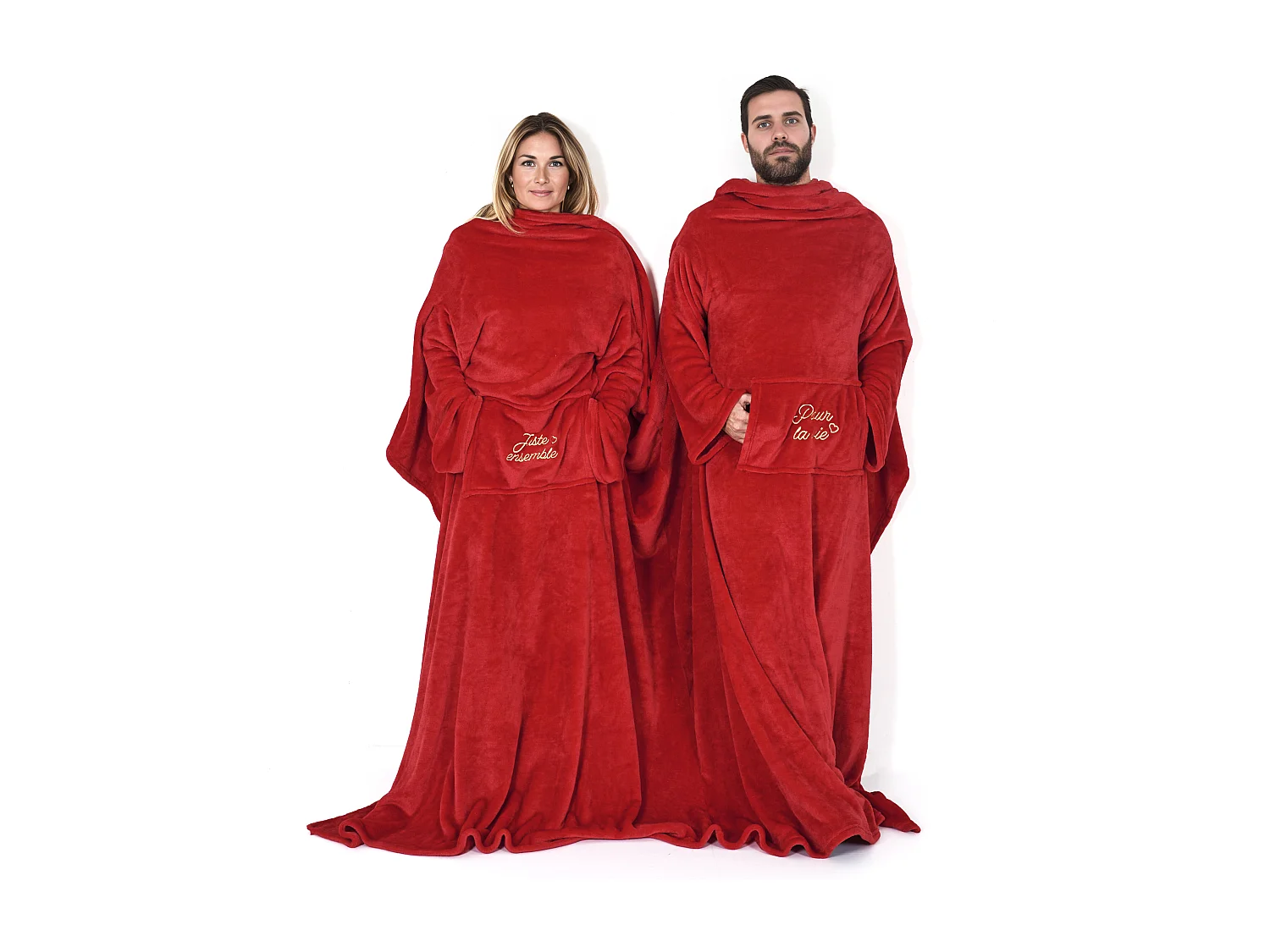 Plaid Double "Pour la Vie" 200x254cm Rouge