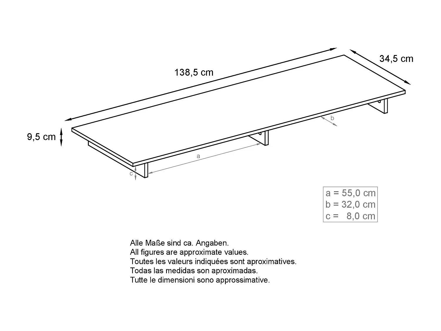 Porta TV Game , supporto per TV, bianco opaco/False (138,5 x 9,5 x 34,5 cm)