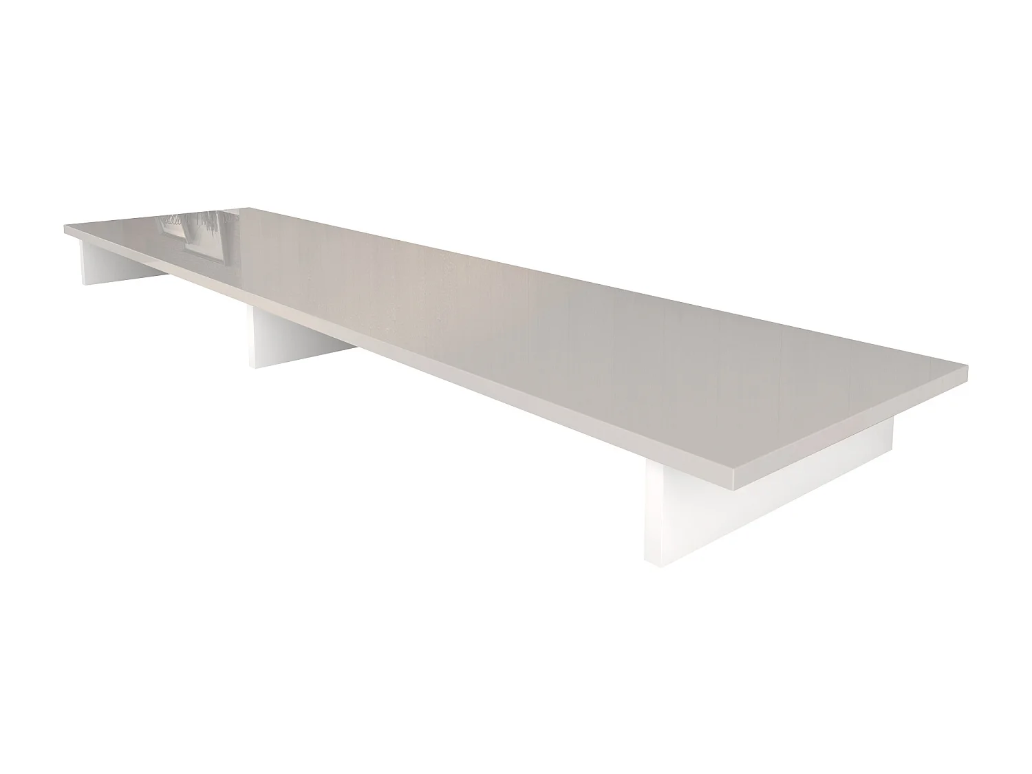 TVAUFSATZ Game Weiß matt / Sandgrau Hochglanz