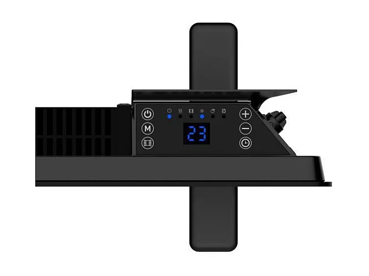 Radiateur convecteur électrique mobile  - 2000 W - Thermostat digital - Noir