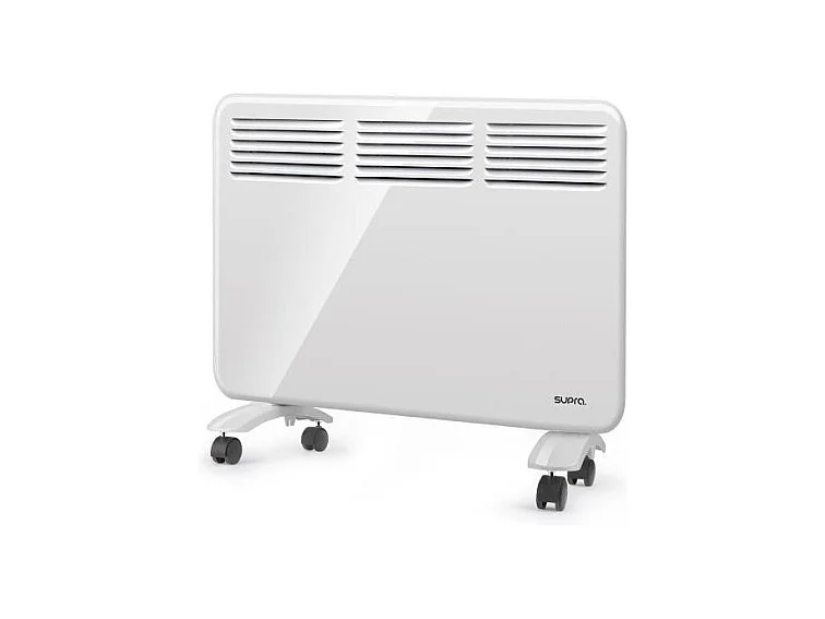 Mobilny i Stacjonarny Grzejnik Konwektorowy Supra Quickfix1500 1500W - Programator, Wyświetlacz Cyfrowy, Wykrywanie Otwarcia Okna - Biały