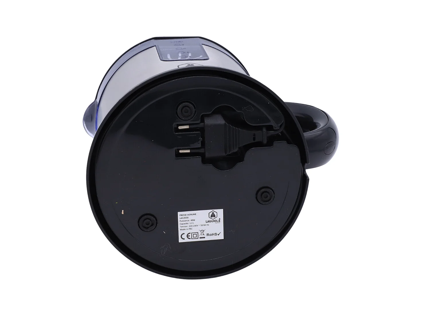 Presse-agrumes noir et argent