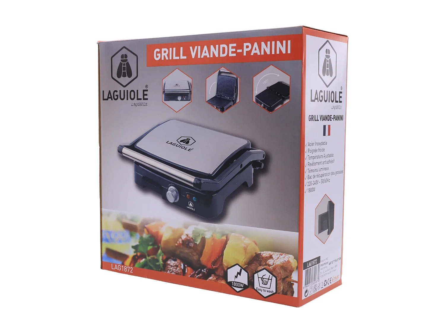 Grille-pain panini en inox