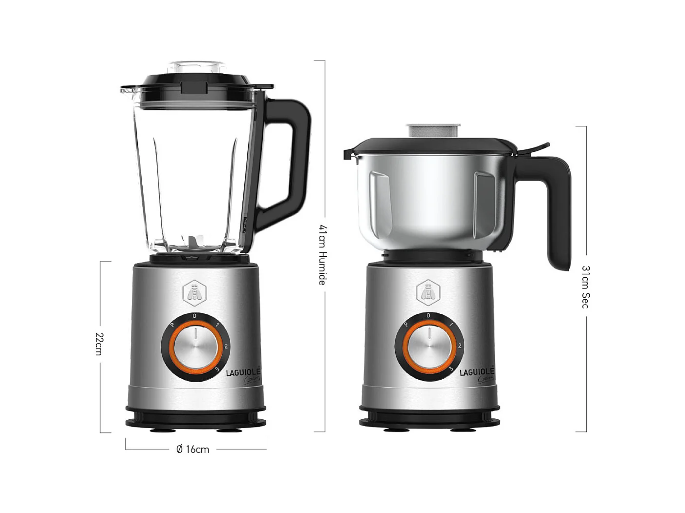 Blender 2 en 1 en inox