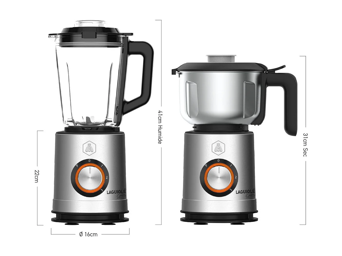 Blender 2 en 1 en inox