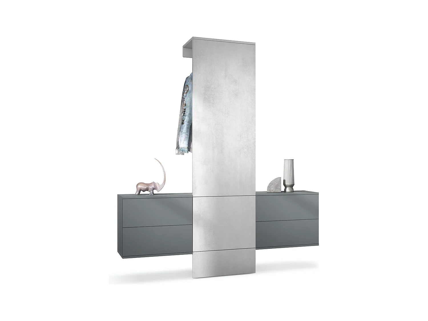 GARDEROBE Carlton Paneel in Beton Oxid Optik