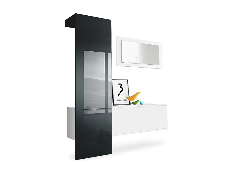 GARDEROBE Carlton Paneel in Schwarz Hochglanz