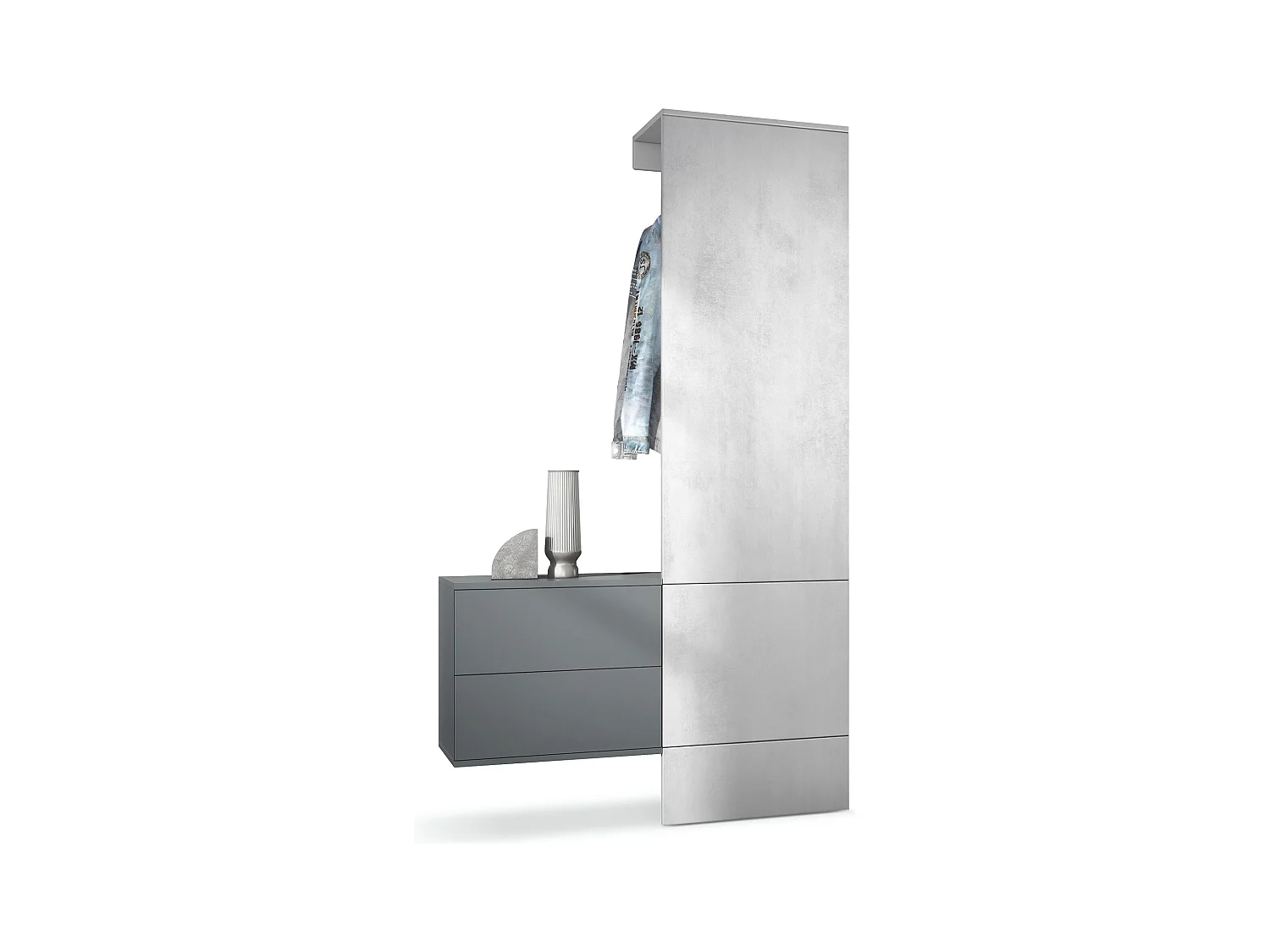 GARDEROBE Carlton Paneel in Beton Oxid Optik