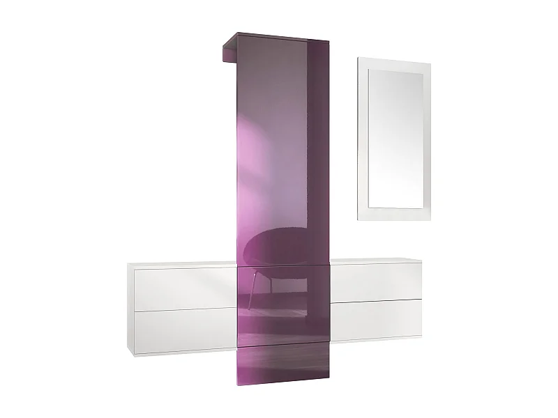 GARDEROBE Carlton Paneel in Brombeer Hochglanz