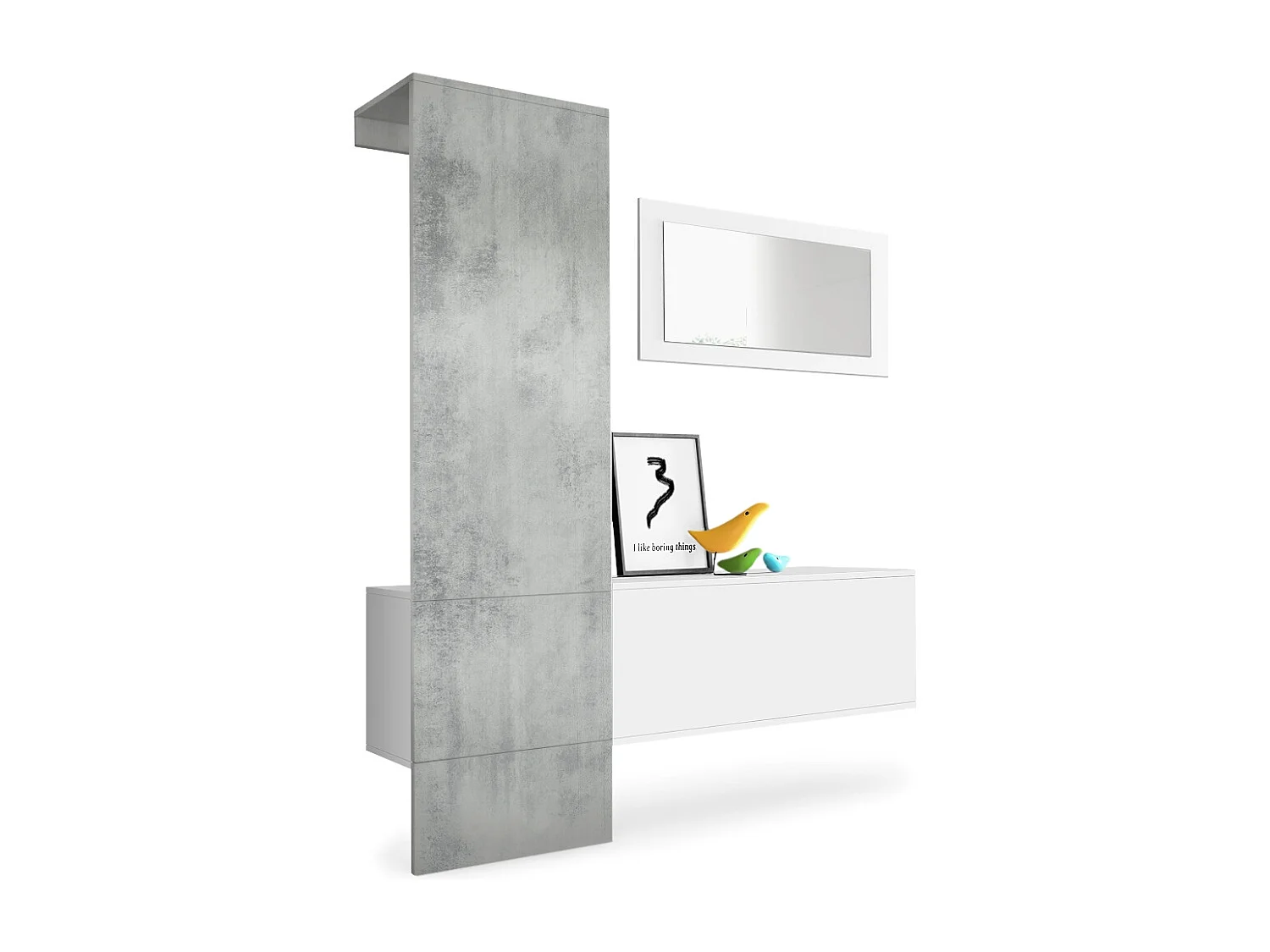 GARDEROBE Carlton Paneel in Beton Oxid Optik