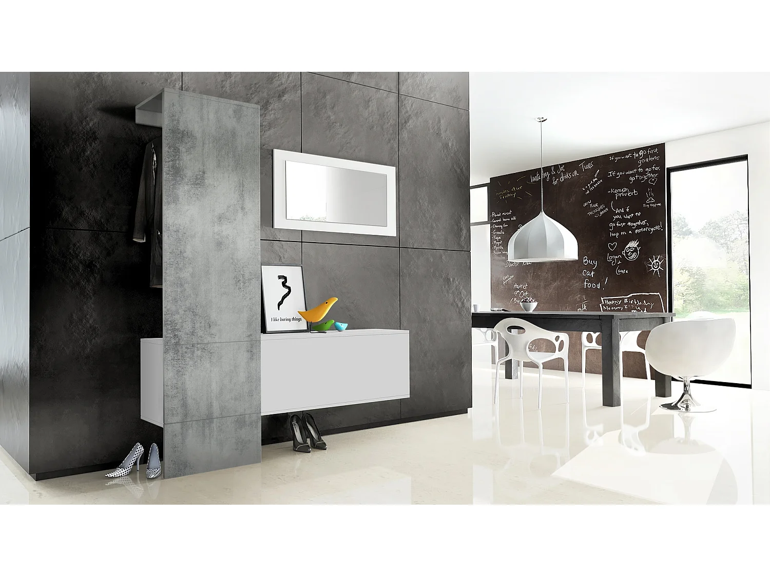 GARDEROBE Carlton Paneel in Beton Oxid Optik