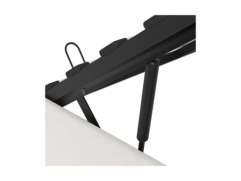 Lit coffre 160x200cm avec tête de lit réglable - LED RGB - USB+Type-C - en velours - Beige