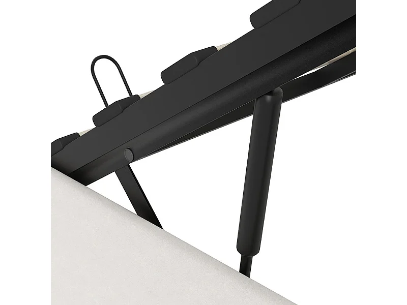 Lit coffre 160x200 cm mit verstellbarem Kopfteil - RGB-LED - USB+Type-C - in Samt - Beige