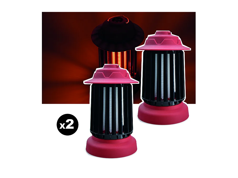 Lot de 2 pièges à moustique d'extérieur auto-nettoyant EZIlight® Mosquito Garden MG 10 Red