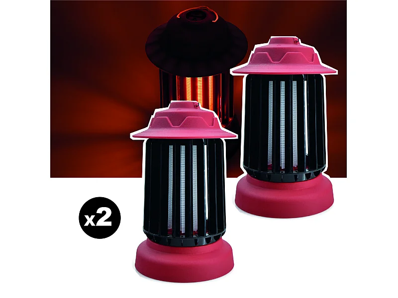 Lot de 2 pièges à moustique d'extérieur auto-nettoyant EZIlight® Mosquito Garden MG 10 Red