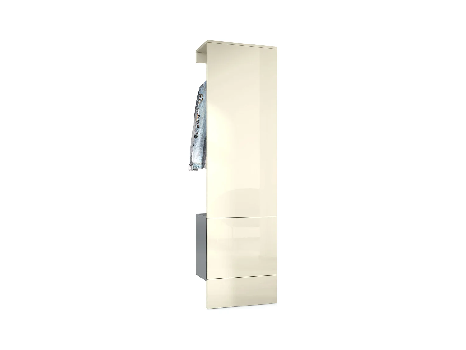 GARDEROBE Carlton Paneel in Creme Hochglanz