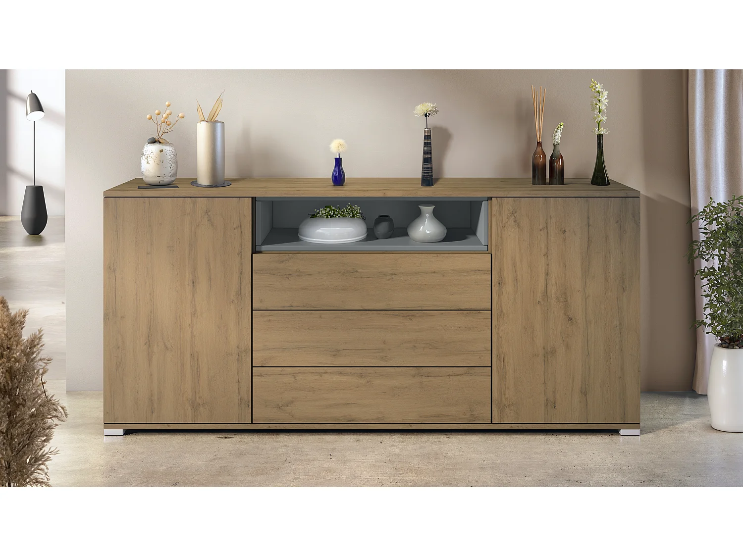 SIDEBOARD Skadu Graphit Seidenmatt