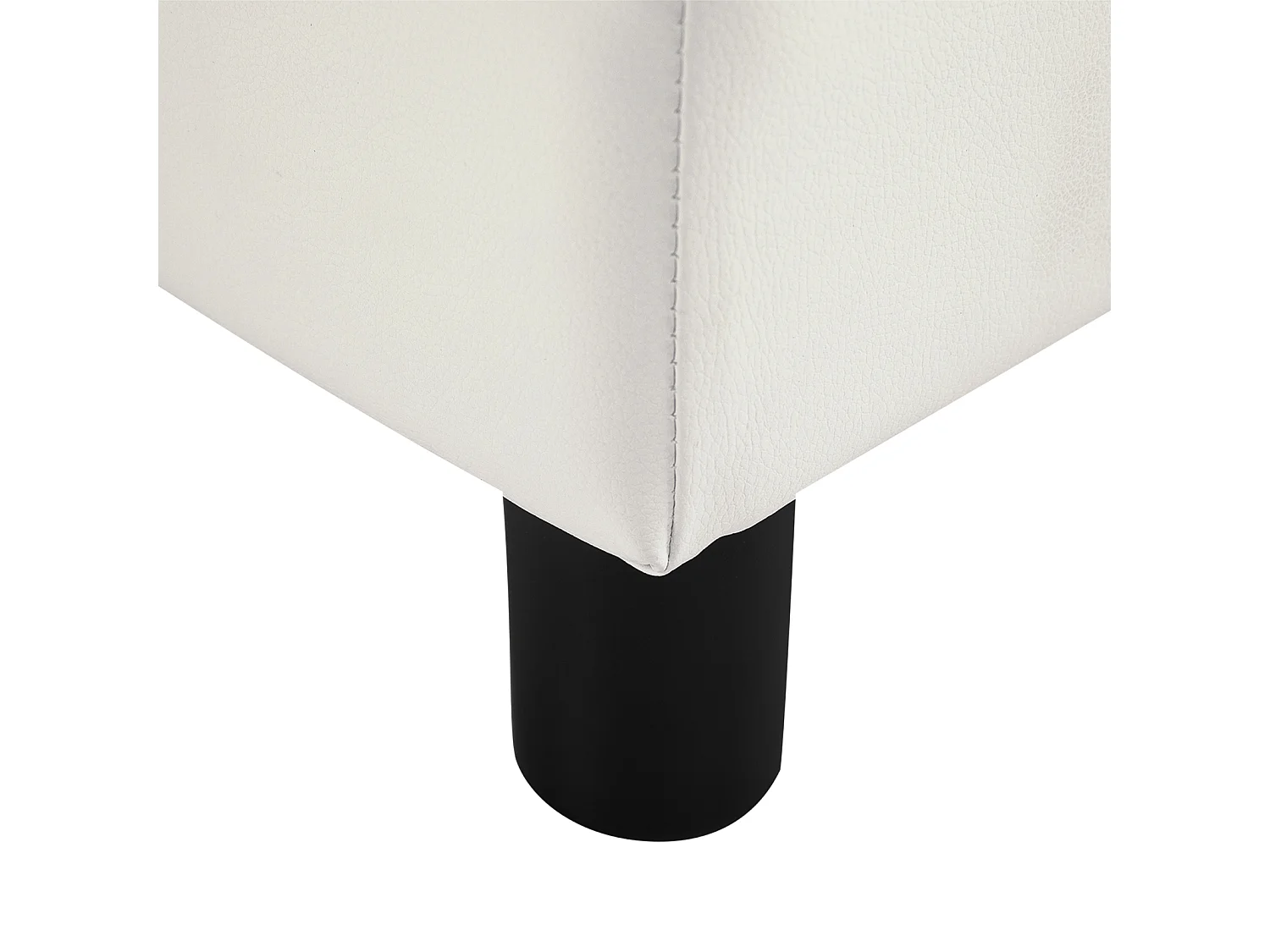 Poggiapiedi rettangolare rivestito in finta pelle bianca