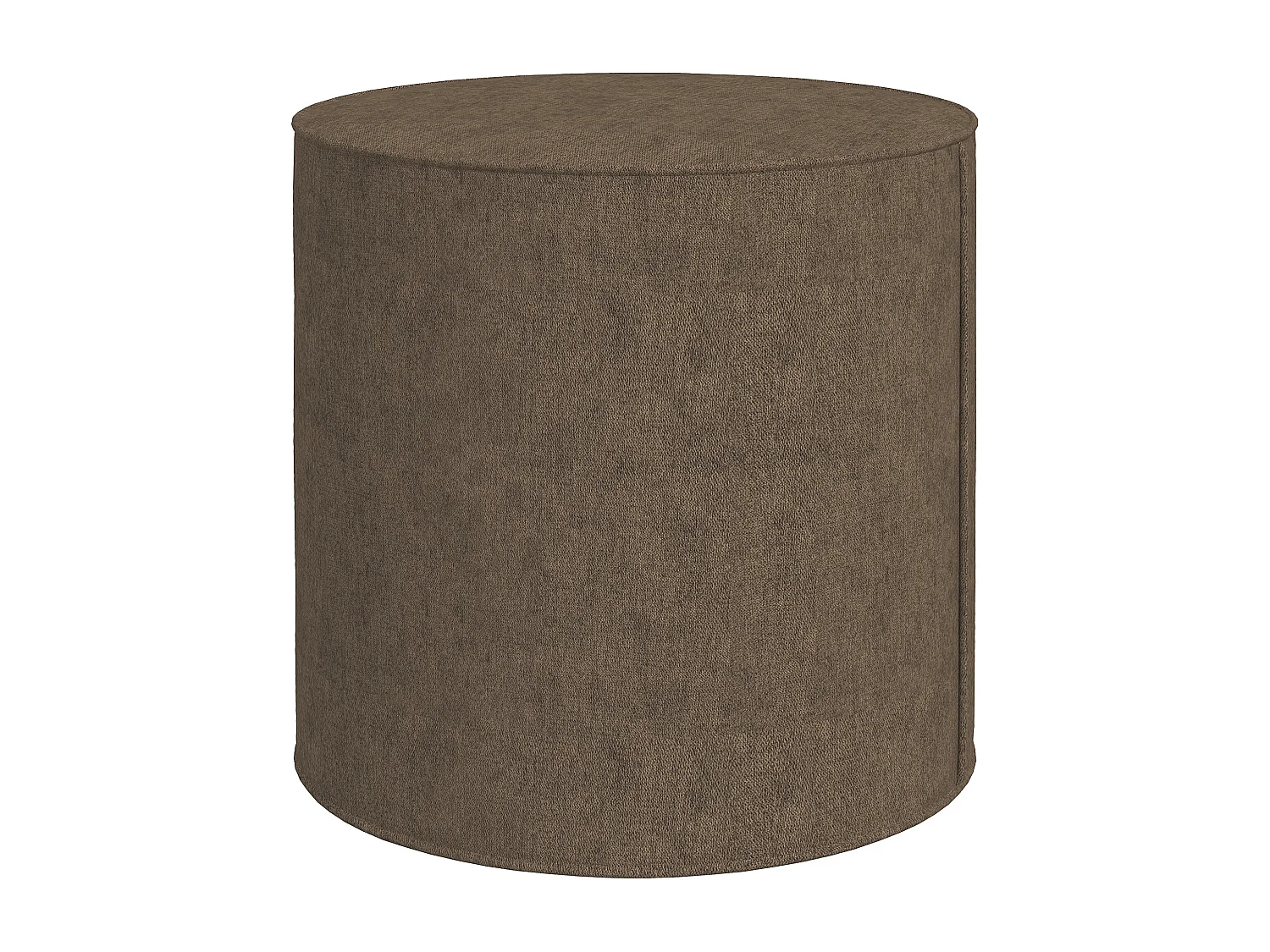 Poggiapiedi imbottito con rivestimento in tessuto effetto lino marrone