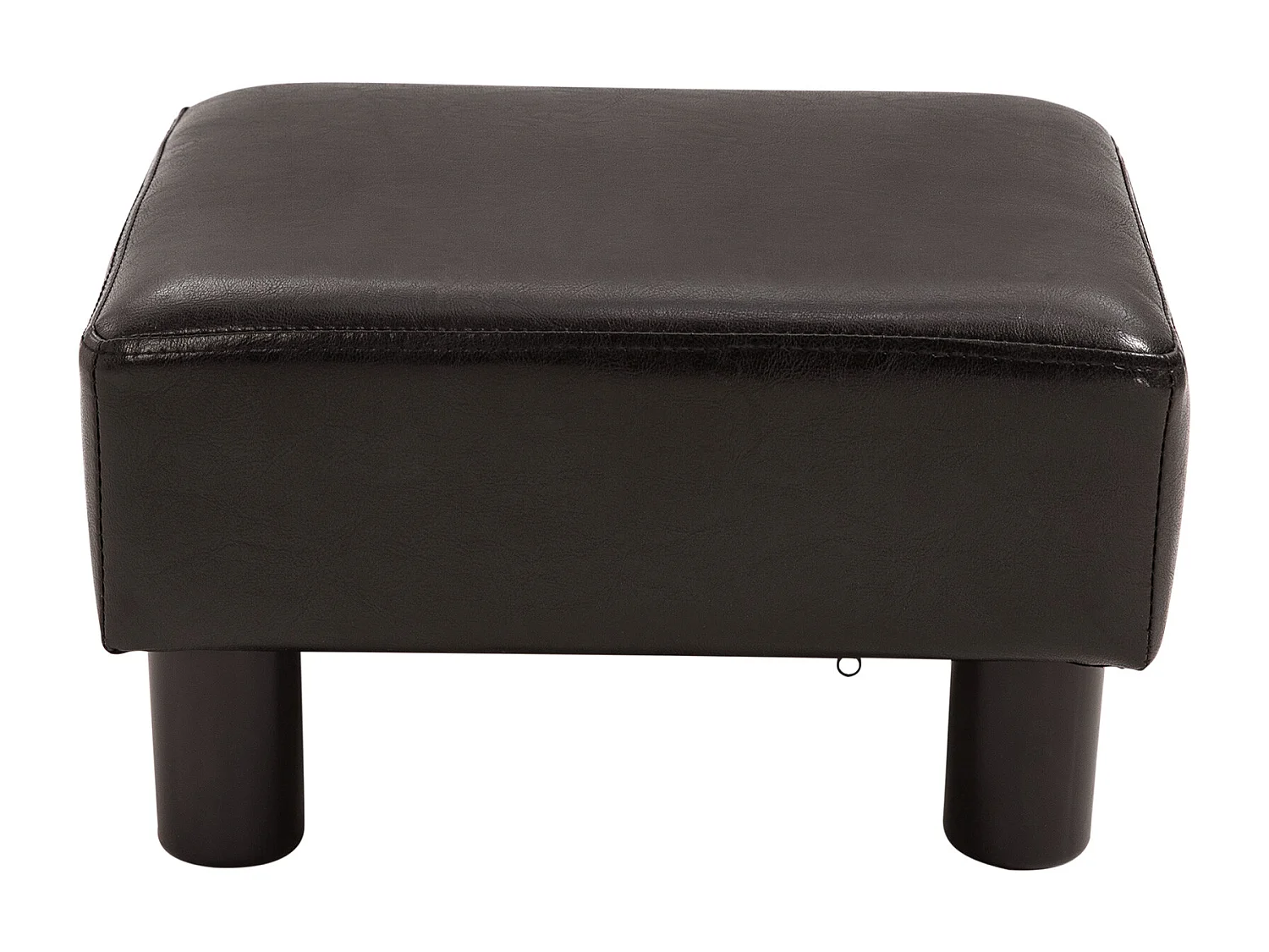 Pouf poggiapiedi imbottito in finta pelle marrone 40x30x24 cm