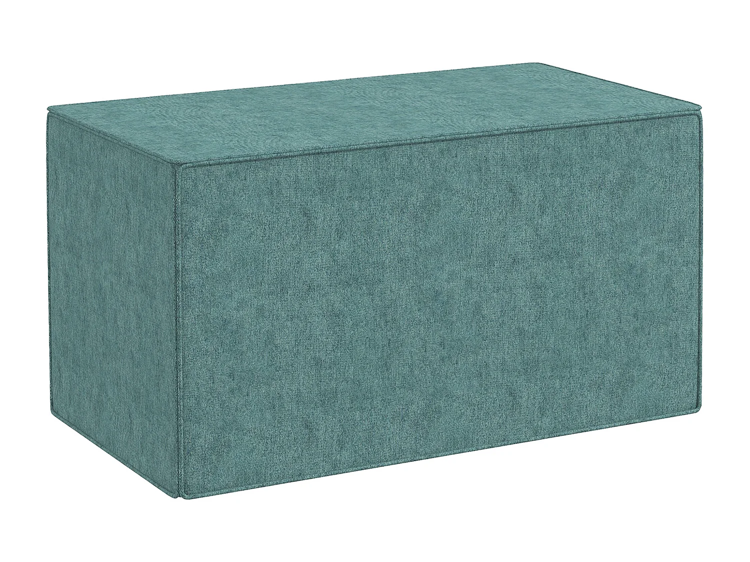 Poggiapiedi imbottito con rivestimento in tessuto effetto lino verde