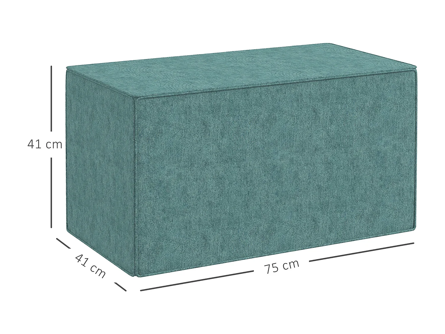 Poggiapiedi imbottito con rivestimento in tessuto effetto lino verde