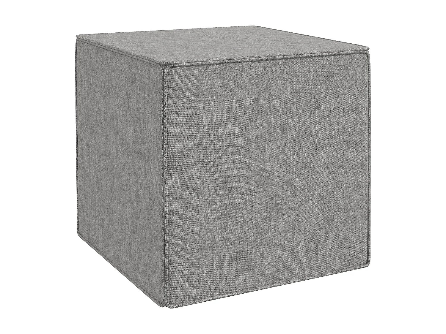 Poggiapiedi con rivestimento in tessuto effetto lino grigio chiaro