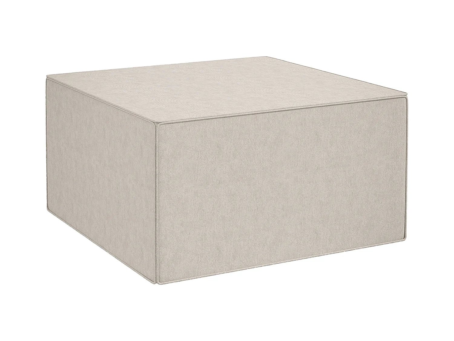 Poggiapiedi imbottito con rivestimento in tessuto effetto lino beige