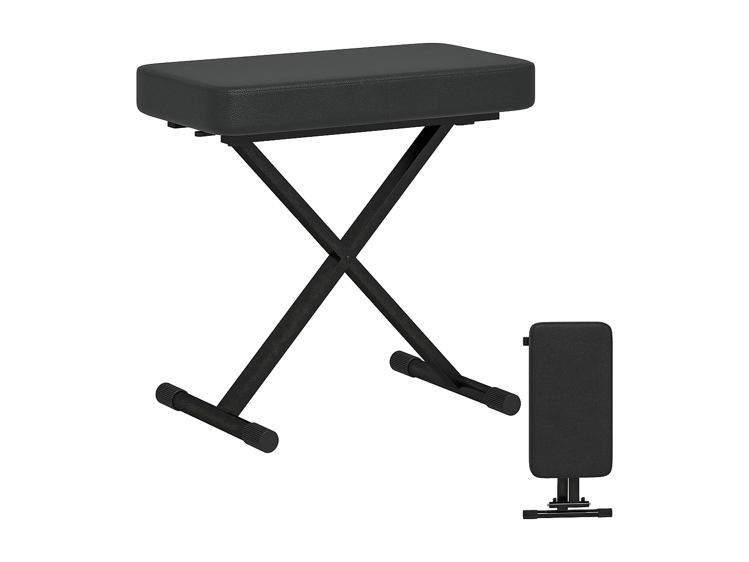 Sgabello per pianoforte pieghevole e regolabile su 4 altezze nero