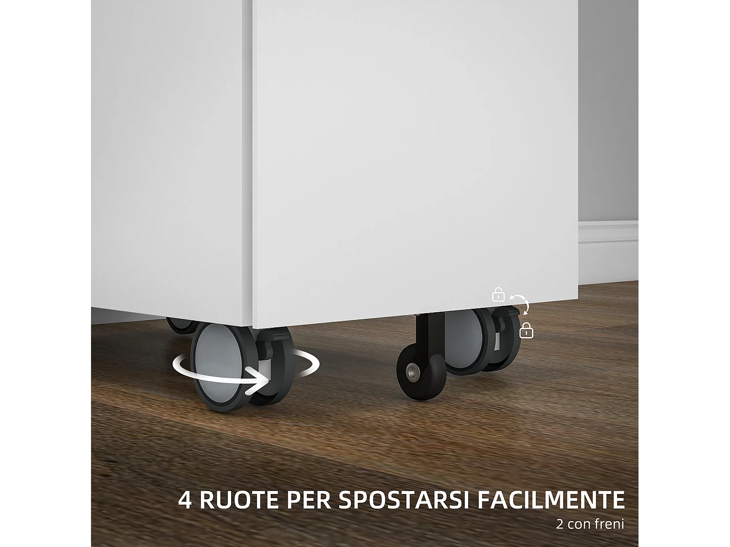 Schedario per ufficio con 2 cassetti fessura sbarra in acciaio bianco