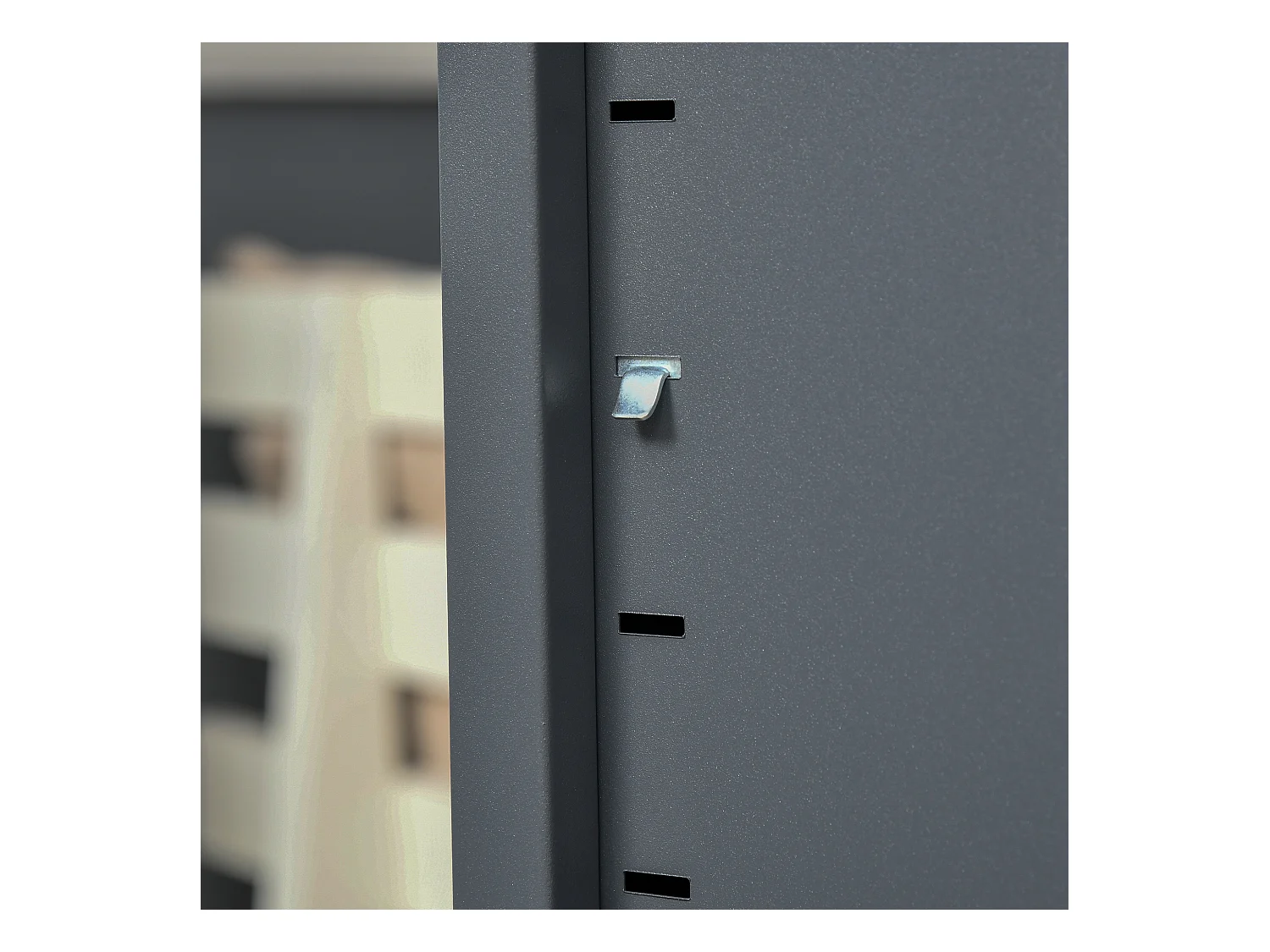 Armadietto metallico 2 ante in stile industriale con 2 mensole grigio