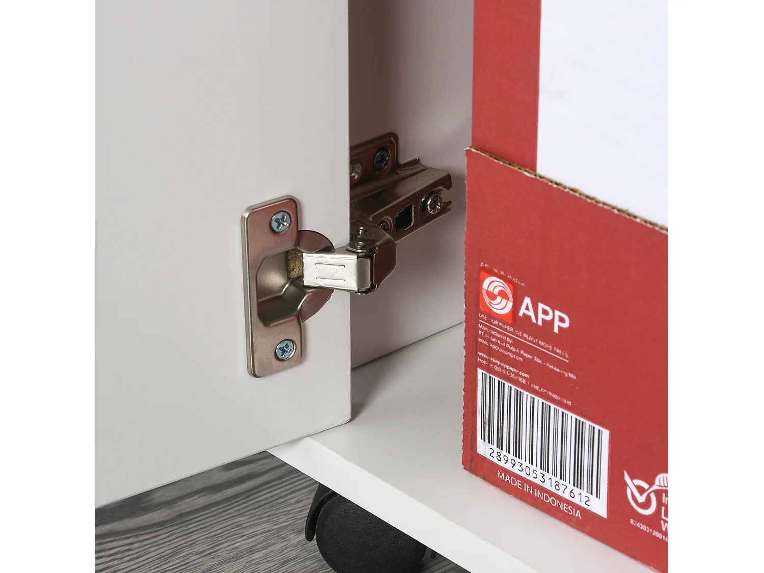 Cassettiera portadocumenti da ufficio a 2 scomparti in legno bianco