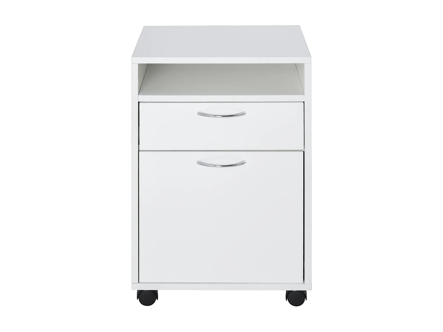 Cassettiera portadocumenti da ufficio a 2 scomparti in legno bianco